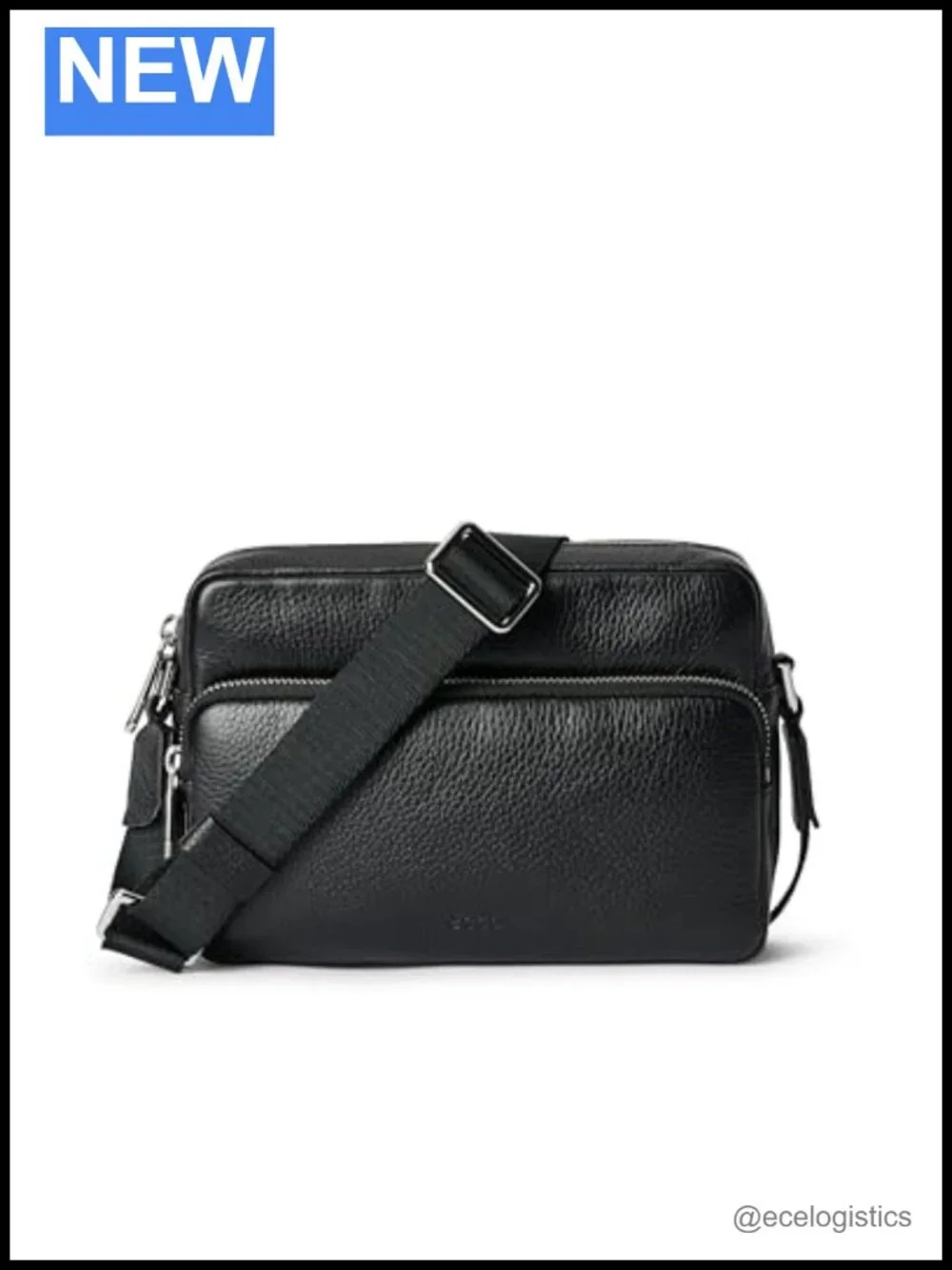 ECCO Camera Crossbody Bag Pebbled Leather Small Adjustable Strap
